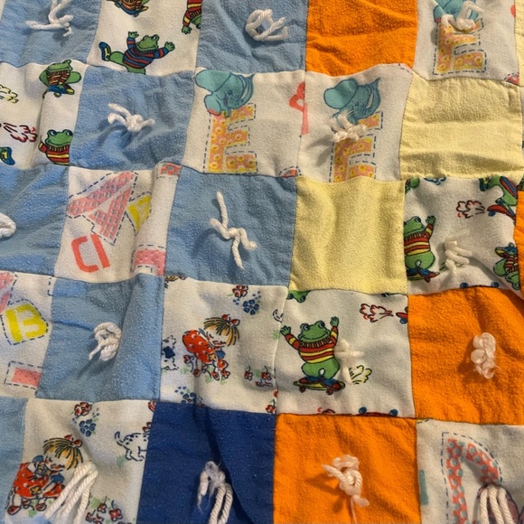 Kids Unisex Soft Blanket ABC Colorful Animals Quilts Sheets Cover EUC - Picture 5 of 8